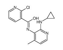 2-Chloro-N-[2-(cyclopropylamino)-4-methyl-3-pyridinyl]-3-pyridinecarboxamide结构式