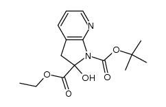 1-(tert-butyl) 2-ethyl 2-hydroxy-2,3-dihydro-1H-pyrrolo[2,3-b]pyridine-1,2-dicarboxylate结构式