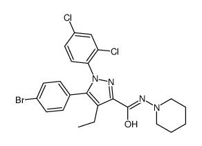 5-(4-bromophenyl)-1-(2,4-dichlorophenyl)-4-ethyl-N-piperidin-1-ylpyrazole-3-carboxamide结构式