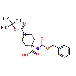 1-Boc-4-(Cbz-氨基)哌啶-4-甲酸结构式