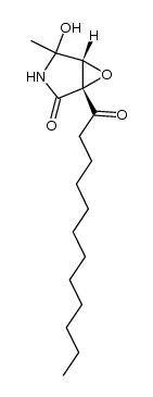 (1R,5R)-1-dodecanoyl-4-hydroxy-4-methyl-6-oxa-3-azabicyclo[3.1.0]hexan-2-one结构式