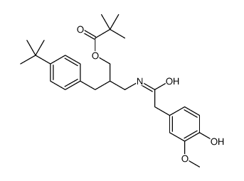 [2-[(4-tert-butylphenyl)methyl]-3-[[2-(4-hydroxy-3-methoxyphenyl)acetyl]amino]propyl] 2,2-dimethylpropanoate结构式