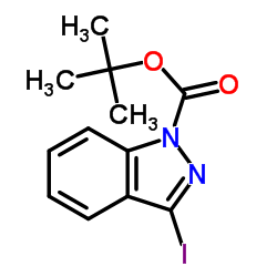 N-(叔丁氧羰基)-3-碘吲唑结构式