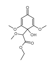 ethyl 2-(1-hydroxy-2,6-dimethoxy-4-oxocyclohexa-2,5-dien-1-yl)-2-methoxyacetate结构式