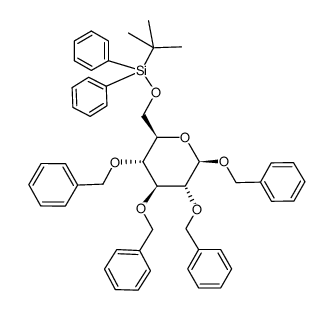 6-O-(tert.-Butyldiphenylsilyl)-1,2,3,4-tetra-O-benzyl-&beta;-D-glucopyranose结构式