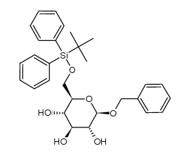 benzyl 6-O-tert-butyldiphenylsilyl-&beta;-D-glucopyranoside结构式