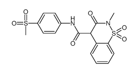 2-Methyl-N-[4-(methylsulfonyl)phenyl]-3-oxo-3,4-dihydro-2H-1,2-be nzothiazine-4-carboxamide 1,1-dioxide结构式
