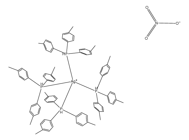 tetrakis(tri-p-tolyl-l5-phosphanyl)silver(V) nitrate结构式