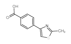 4-(2-甲基-1,3-噻唑-4-基)苯甲酸结构式