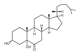 3β,5-dihydroxy-5α-cholestan-6-one结构式