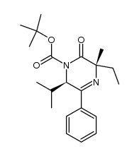 (3S,6R)-N-1-(tert-butoxycarbonyl)-3-ethyl-6-isopropyl-3-methyl-5-phenyl-1,2,3,6-tetrahydro-2-pyrazinone结构式