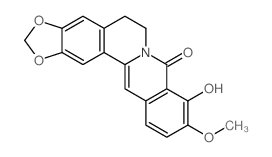 8H-Benzo[g]-1,3-benzodioxolo[5,6-a]quinolizin-8-one,5,6-dihydro-9-hydroxy-10-methoxy-结构式