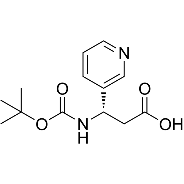 (S)-叔丁氧羰基-3-(3-吡啶基)-β-丙氨酸结构式
