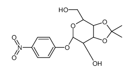 对硝基苯基3,4-O-异亚丙基-α-D-吡喃半乳糖苷结构式