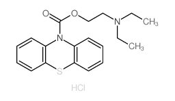 10H-Phenothiazine-10-carboxylicacid, 2-(diethylamino)ethyl ester, hydrochloride (1:1)结构式