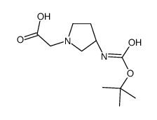 3-(S)-N-BOC-1-PYRROLIDINEACETIC ACID结构式
