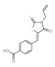 Benzoic acid,4-[[4-oxo-3-(2-propen-1-yl)-2-thioxo-5-thiazolidinylidene]methyl]-结构式
