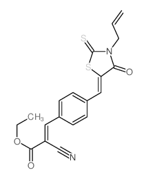 2-Propenoic acid,2-cyano-3-[4-[[4-oxo-3-(2-propen-1-yl)-2-thioxo-5-thiazolidinylidene]methyl]phenyl]-,ethyl ester结构式