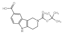 1,3,4,5-四氢-吡啶并[4,3-b]吲哚-2,8-二羧酸 2-叔丁酯结构式