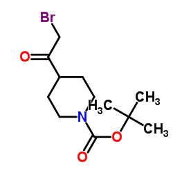 2-溴-1-(1-boc-哌啶-4-基)乙酮结构式