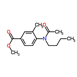 3-甲基-4-正丁酰胺基苯甲酸甲酯结构式