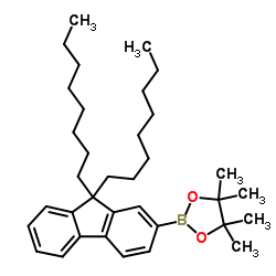 2-(9,9-二辛基-9H-芴-2-基)-4,4,5,5-四甲基-1,3,2-二氧杂硼烷结构式