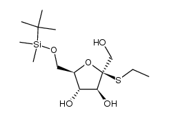 ethyl 6-O-tert-butyldimethylsilyl-2-thio-β-D-fructofuranoside结构式