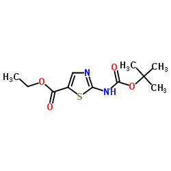 2-(叔丁氧酰胺)噻唑-5-甲酸乙酯结构式