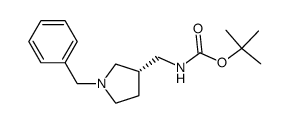 (S)-1-苄基-3-(N-BOC-氨甲基)吡咯烷结构式