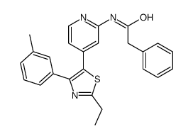 N-[4-[2-ethyl-4-(3-methylphenyl)-1,3-thiazol-5-yl]pyridin-2-yl]-2-phenylacetamide结构式