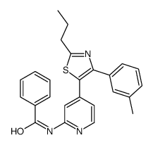 N-[4-[4-(3-methylphenyl)-2-propyl-1,3-thiazol-5-yl]pyridin-2-yl]benzamide结构式