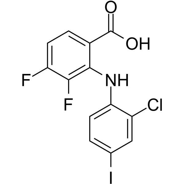 3,4-二氟-2-(2-氯-4-碘苯基氨基)-苯甲酸结构式