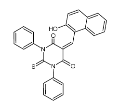 5-(2-hydroxy-[1]naphthylmethylene)-1,3-diphenyl-2-thio-barbituric acid结构式