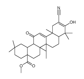 Methyl (5ξ,18α)-2-cyano-3-hydroxy-12-oxooleana-2,9(11)-dien-28-oa te结构式