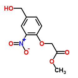 4-羟甲基-2-硝基苯乙酸甲酯醚结构式
