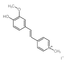 Pyridinium,4-[2-(4-hydroxy-3-methoxyphenyl)ethenyl]-1-methyl-, iodide (1:1)结构式