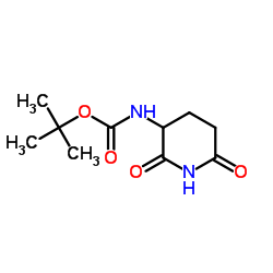 3-N-叔丁氧羰基氨基-2,6-二氧代哌啶结构式