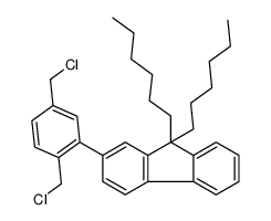2-[2,5-bis(chloromethyl)phenyl]-9,9-dihexylfluorene结构式