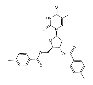 1-[2-deoxy-3,5-di-O-(p-toluoyl)-β-D-erythro-pentofuranosyl]-5-iodouracil结构式
