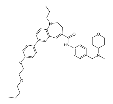 7-[4-(2-butoxyethoxy)phenyl]-N-[4-[[methyl(oxan-4-yl)amino]methyl]phenyl]-1-propyl-2,3-dihydro-1-benzazepine-4-carboxamide结构式