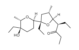 4(R)-[5(S)-ethyl-3(S)-methyl-5-(5(R)-ethyl-5-hydroxy-6(S)-methyl-2(R)-tetrahydropyranyl)-2(S)-tetrahydrofuryl]hexan-3-one结构式