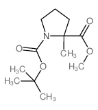 2-甲基 2-甲基吡咯烷-1,2-二羧酸-1-叔丁酯结构式