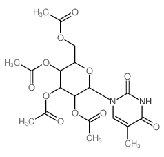 2,4(1H,3H)-Pyrimidinedione,5-methyl-1-(2,3,4,6-tetra-O-acetyl-b-D-glucopyranosyl)-结构式