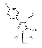 5-AMINO-1-(TERT-BUTYL)-3-(4-FLUOROPHENYL)-1H-PYRAZOLE-4-CARBONITRILE结构式