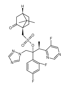 2-(2,4difluorophenyl)-3-(5-fluoropyrimidin-4-yl)-1-(1H-1,2,4-triazol-1-yl)-butan-2-ol-R(-)-10-camphor sulphonate结构式