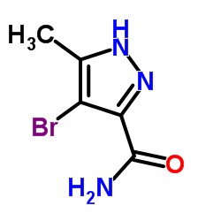 4-溴-5-甲基-1H-吡唑-3-羧酰胺结构式