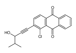 1-chloro-2-(3-hydroxy-4-methylpent-1-ynyl)anthracene-9,10-dione结构式