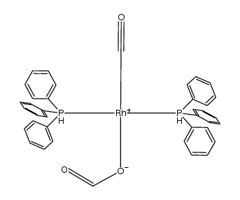 trans-[(carbonyl)(carboxylato)(triphenylphosphine)2rhodium(I)]结构式