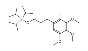 5-(3-triisopropylsiloxypropyl)-4-iodo-1,2,3-trimethoxybenzene结构式