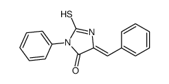 5-benzylidene-3-phenyl-2-sulfanylideneimidazolidin-4-one结构式